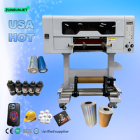 Impresora UV DTF de 300 mm para Etiquetas de Cristal, Colores CMYKWV, Impresora UV DTF con Rodillo de Calentamiento para Producción de Calcomanías Personalizadas para Tiendas de Regalos
