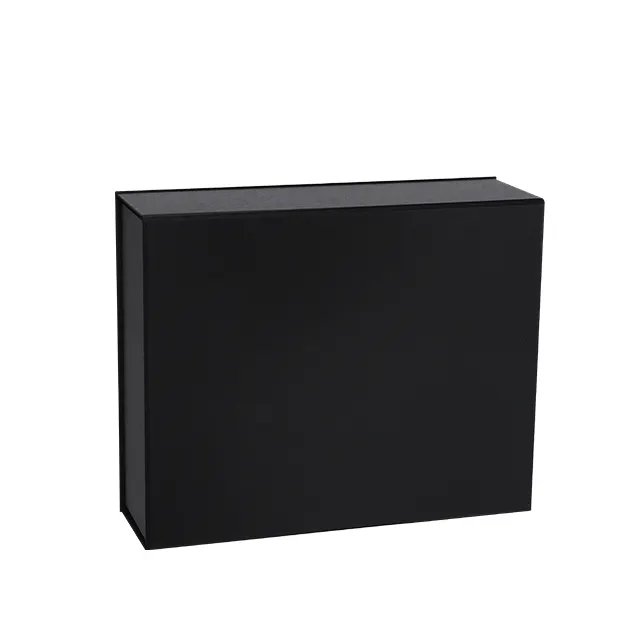 Wholesale black foldable magnetic closure lid flip clothing food packaging ready to ship folding gift box