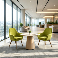 Canapés de bureau en velours, fauteuils en tissu verts, chaises de salle d'attente avec pieds en bois, personnalisation sur mesure, fabrication OEM, vente en gros