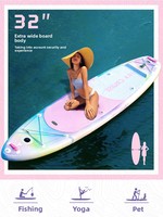 Pagaie gonflable rose fleur de cerisier personnalisée en gros OEM 11 '* 32 ''* 6'' 15PSI planche de SUP gonflable
