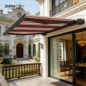 Toldo Eléctrico Moderno <span class=keywords><strong>para</strong></span> Patio, Plegable, con Brazos Articulados, <span class=keywords><strong>para</strong></span> Balcones y <span class=keywords><strong>Terrazas</strong></span>, con Marco de Aluminio y Tela Recubierta de Poliéster/PVC - Product Image 2