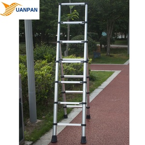 Bán buôn thiết kế mới 5 + 7 bước nhôm gấp gác mái ngoài trời di động giàn giáo Kính thiên văn thang với tay vịn - Product Image 4