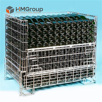 Conteneur en treillis métallique personnalisé, abordable, pliable, durable, gain de place, capacité de charge de 800 kg, bon marché, pour le stockage du vin