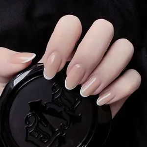 Faux-ongles à bout français, extension pour les mains, couleur de viande, amovible, produit fini, manucure, patch TY, 24 pièces