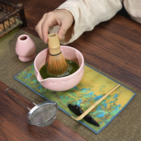 Kit Chawan et support Premium 2 pièces Bol à thé Matcha et support Ensemble Bol à Matcha Accessoire en céramique Fouet