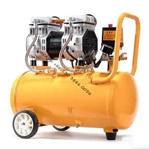 China 1600W 30L 0.7MPA Dental Woodworking Repair Paint Silent Twin Cylinder Mini Oil Free Air Compressors for Ozone Generator