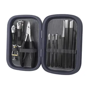 Herramientas para uñas Juego completo de pinzas de acero inoxidable de alta gama Cuchillo de manicura y pedicura Juego de 12 piezas de cortaúñas - Product Image 1