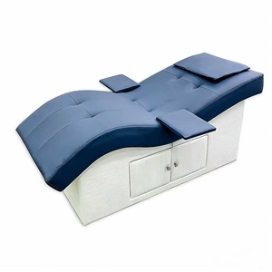 Table de massage réglable en cuir PU, lit de nettoyage facial, canapé de traitement pour salon de beauté avec armoire de rangement - Product Image 1
