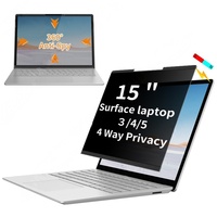 360 degrés Anti espion Anti Peep filtre de confidentialité bleu lumière coupe magnétique Protection de la vie privée protecteur d'écran pour Surface ordinateur portable 15"