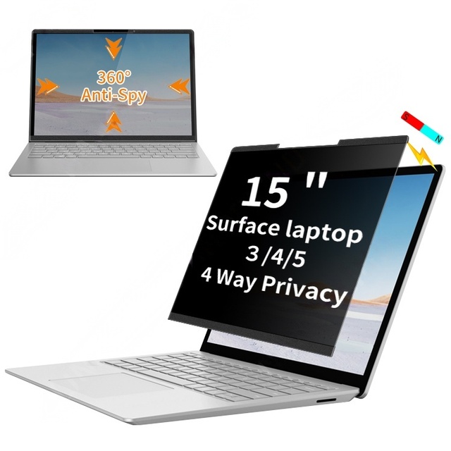 360 Degree Anti Spy Anti Peep Privacy Filter Blue Light Cut Magnetic Privacy Protection Screen Protector for Surface Laptop 15"