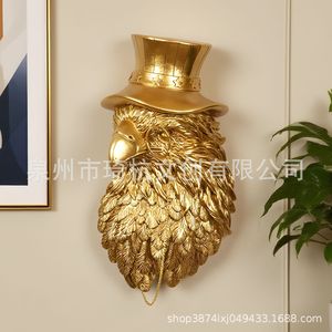 Ornement mural en résine en forme d'aigle, couleur or, décoration d'intérieur, cadeau artisanal - Product Image 4