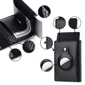 Genuine Leather <b>Card</b> <b>Holder</b> 30 Mm Multi Slot Anti Theft <b>Wallet</b> For Men Everyday Use Solid Color - Product Image 2