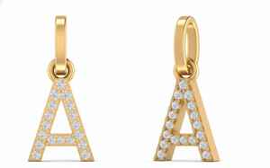 Colgante de Letra Inicial con Diamantes en Oro de 14K, Personalizado de la A a la Z, Joyería Elegante, Regalo para Mujer - Product Image 4