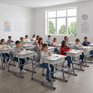 Escritorios y Sillas Metálicas Ajustables Modernas para Estudiantes de Primaria, para el Estudio de los Niños, Marca SONGYE ST-408D - Product Image 3
