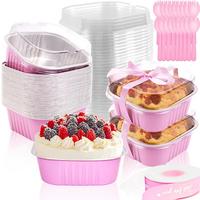 Moules à gâteaux carrés en aluminium de 8x8 pouces et plateaux à brownie avec couvercles en plastique, compatibles micro-ondes, qualité alimentaire, emballage jetable