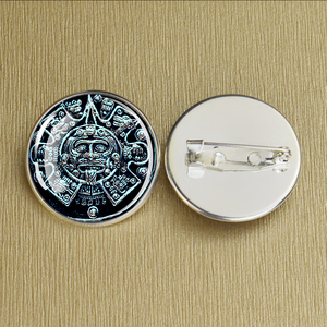 Calendario azteco della civiltà messicana ciondolo spilla in metallo spilla di notte incandescente creazione mito <span class=keywords><strong>per</strong></span> <span class=keywords><strong>regalo</strong></span> di nozze festa in lega - Product Image 4