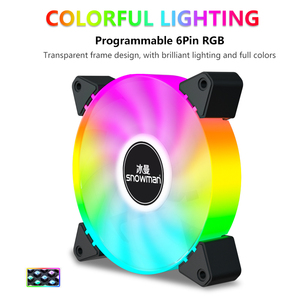 Snowman gf120 bảy màu làm mát 120mm PC trường hợp 12V 6pin 25mm RGB mát điều khiển quạt máy tính cho PC chơi Game trường hợp <span class=keywords><strong>CPU</strong></span> tản nhiệt - Product Image 3