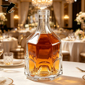 Bouteilles en verre personnalisées pour boissons 500ml 700ml 750ml Vin Whisky Tequila avec bouchon en liège et joint d'étanchéité pour la marque Brandy - Product Image 1