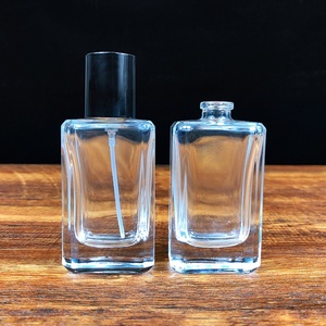 Perfume Glass Atomizer Perfume Bottle Empty Spray Customized logo 50 100ml square Bottle - Product Image 1