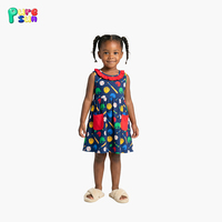 Chemise de nuit pour filles Puresun à faible MOQ, imprimé baseball, poche, 100 % coton biologique/viscose de bambou, vêtements de nuit pour enfants, logo personnalisé