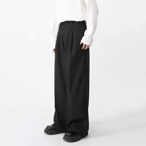 FY nouveau automne <span class=keywords><strong>classique</strong></span> jambe large coton Cargo <span class=keywords><strong>pantalon</strong></span> plissé personnalisé broderie Logo hommes haute qualité kaki bureau <span class=keywords><strong>pantalon</strong></span> pour hommes - Product Image 2