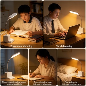 Lámpara de Escritorio LED Xiao Nengliang, 3 Colores, Regulable, Recargable, con Portalápices, Luz de Estudio para Dormitorio, Protección Ocular - Product Image 3