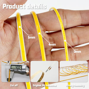 Ruban LED COB flexible haute densité 3mm 4mm 5mm PCB 400LEDs/M 480LEDs/M 12V 24V RA90, éclairage linéaire dimmable - Product Image 2