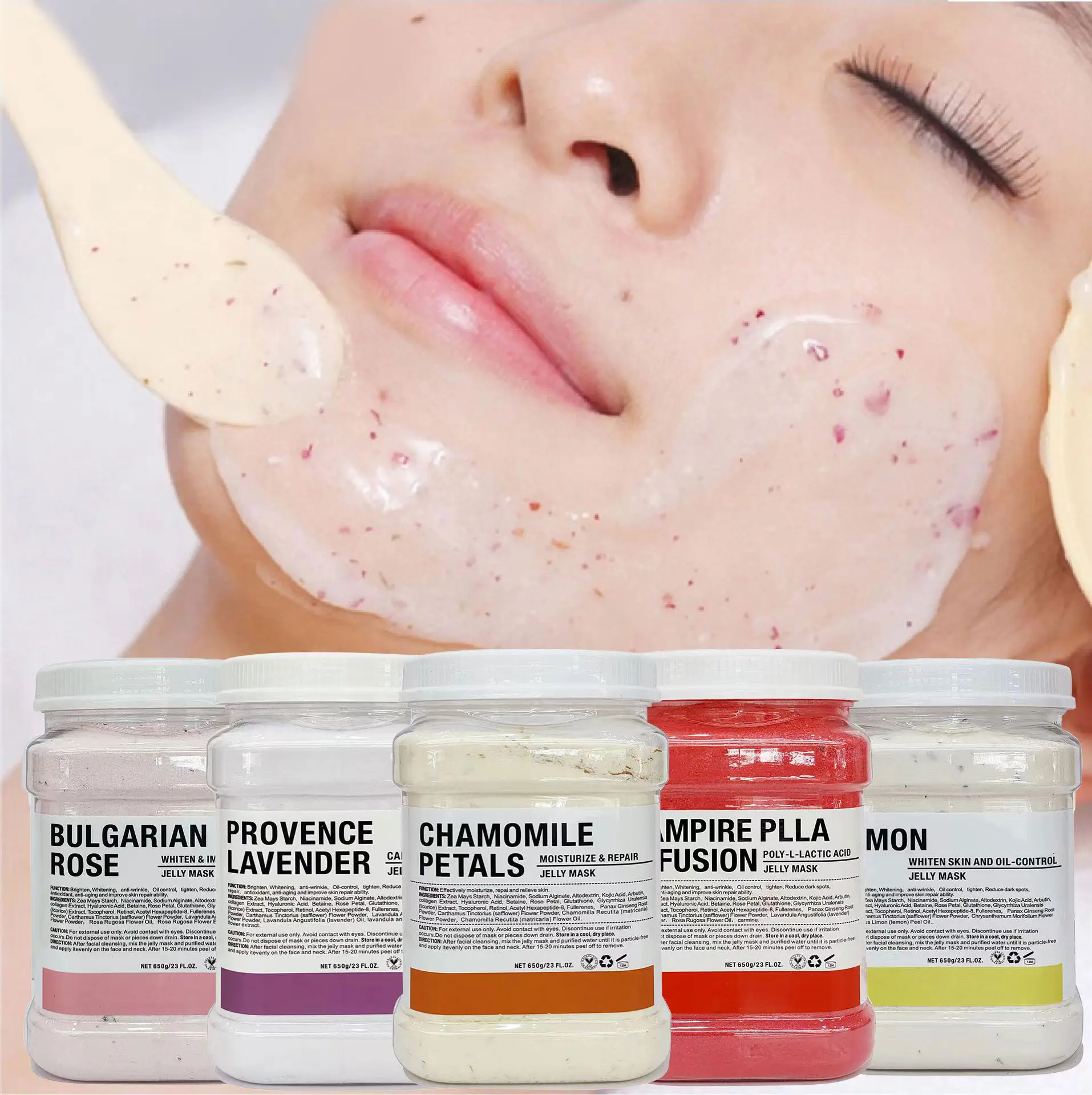 Masker Perawatan Kulit Wajah Diy, masker wajah bubuk jeli hidrogel pemutih mawar kelupas