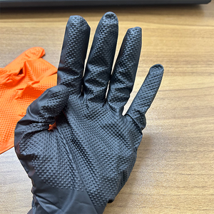 8 Mil Industrielle Schwarz-Orange Nitrilhandschuhe für Garagenarbeiten und Autoreparaturen – Mechaniker-Diamant-Arbeitshandschuhe mit individuellem Design - Product Image 3