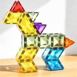 Blocs magnétiques Magplayer, ensemble <span class=keywords><strong>de</strong></span> 60 pièces, <span class=keywords><strong>jeu</strong></span> <span class=keywords><strong>de</strong></span> <span class=keywords><strong>construction</strong></span> éducatif pour les enfants <span class=keywords><strong>de</strong></span> 4 à 6 ans, garçons et filles - Product Image 2