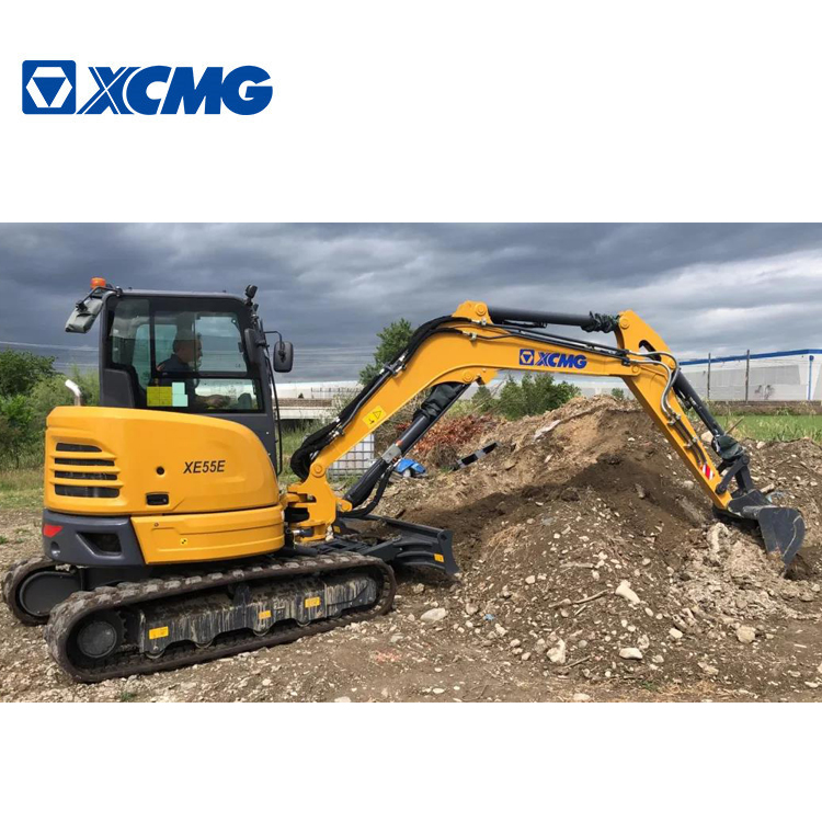 XCMG официальный XE55E 5,5 тонн б/у мини буксируемый экскаватор небольшой гидравлический гусеничный экскаватор