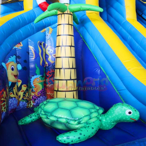 Castillo inflable gigante para niños, con tobogán acuático inflable con forma de pulpo y piscina, ideal para fiestas de verano al aire libre. - Product Image 6