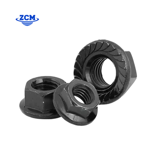 Écrous à bride hexagonale dentelés en acier au carbone M6 M8 M12 DIN6923, oxyde noir, grade 4.8/8.8/10.9/12.9, échantillon gratuit - Product Image 2