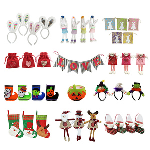 Santa sack christmas party favors tratta la decorazione delle borse goodie con cordino natalizio - Product Image 4