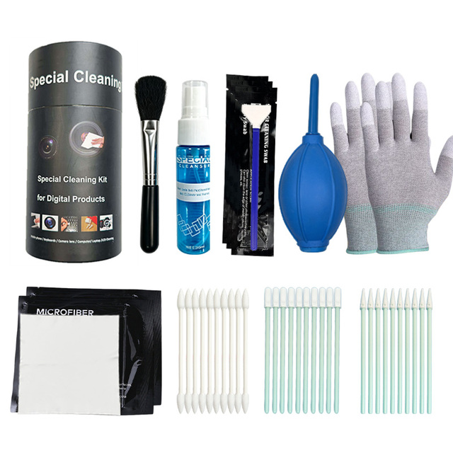 Nine in One Microfiber Sensor Cleaning Swab Lens Cleaning Kit Microfiber Wipes Camera Cleaning Kit with Air-Blower