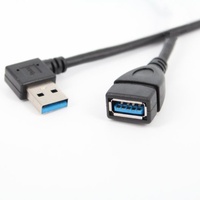 Kabel Ekstensi USB 3.0 Male ke Female High-Speed Elbow dengan Konduktor Tembaga untuk Transfer Data