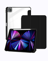 Coque arrière en PU et PC transparente pour iPad Air 11 M4 2026 avec rangement pour stylet – Vente Flash
