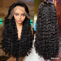 Perruque en cheveux humains vierges vietnamiens, bouclés birmanes, avec dentelle HD frontale pré-épilée, aspect naturel, vente en gros