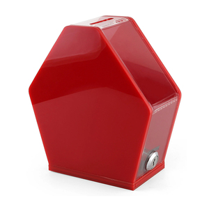 Scatola di beneficenza in acrilico pentagono trasparente rosso su misura con serratura e chiave Lucite bloccabile per la raccolta di schede elettorali contenitore - Product Image 1