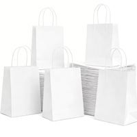 Sac en papier blanc extensible et recyclable avec poignées pour l'organisation des courses et des vêtements, directement de l'usine