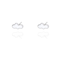 Boucles d'oreilles clous en acier inoxydable 316L en forme de nuage au design simple pour enfants