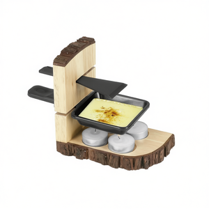 Ensemble de raclette en bois 7 pièces pour faire fondre le fromage, idéal pour la cuisson en extérieur - Product Image 2