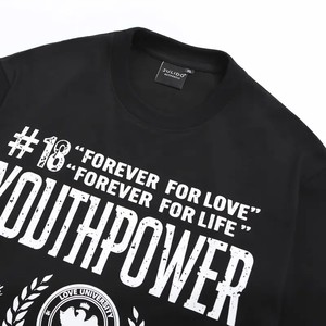 T-shirt basique pour homme Youthpower, 100% coton, 220g, écologique, respirant, coupe ample, streetwear pour les marques de mode - Product Image 6