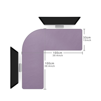 Tapis de table en forme de L tapis de bureau en cuir PU imperméable nouveau design tapis de bureau d'angle en cuir de grande taille