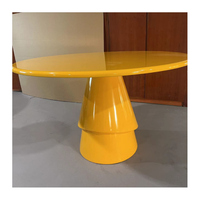 Table à manger ronde en bois massif de luxe moderne avec base en fibre de verre, design pliable et extensible pour hôtels et restaurants