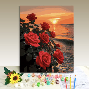 Digital Painting Coloring DIY Large-Scale Landscape Rose Hand-Painted Oil Painting Oversized Instagram-Style Rectangle - Product Image 1