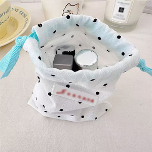 Dot-patterned Cotton Fabric Reusable Fashion Portable Dust-proof <b>Drawstring</b> <b>Bag</b> - Product Image 6
