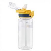 Bouteille d'eau Omedecal pour enfants, type paille, anti-fuite, 480 ml, sans BPA, avec poignée, compatible lave-vaisselle, design excavateur pour garçons et filles
