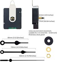 Movimiento de Reloj Atómico con Manecillas de 4 Pulgadas, Longitud del Eje de 43/64 Pulgadas (17 mm), Reloj Controlado por Radio WWVB