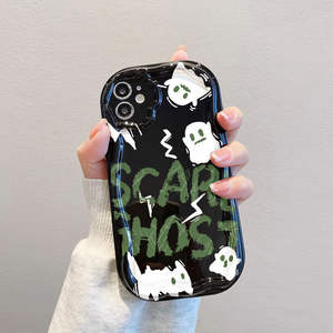 Custodia per telefono cellulare in TPU con stampa fantasma divertente con stampa gelato con bordo ondulato in Silicone per Iphone 8 X Xr Xs Max 11 12 <span class=keywords><strong>13</strong></span> 14 15 16 17 Pro - Product Image 4